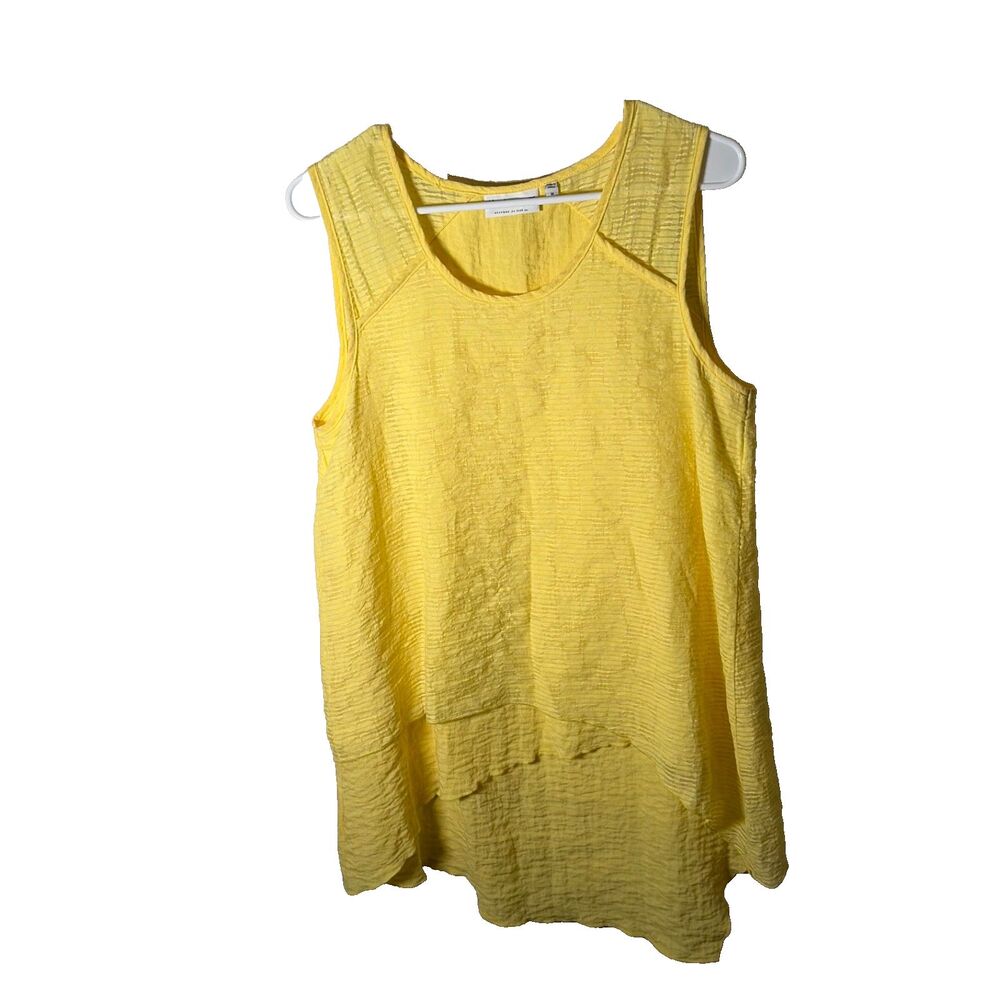 Habitat Tank Top Women's Medium Round Neck Layered Ruffle Sleeveless Shirt